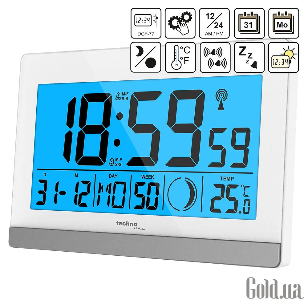 Technoline Настольные часы White/Silver DAS301199 DAS301199 – изображение 2