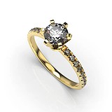 Золотое кольцо с бриллиантами, 1768303