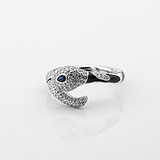 Жіноче срібне кільце з куб. цирконіями та емаллю, 1795695