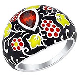 SOKOLOV Женское серебряное кольцо с эмалью и куб. цирконием, 1554544
