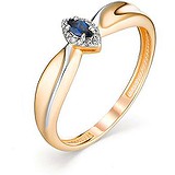 Женское золотое кольцо с бриллиантами и сапфиром, 1636720