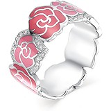 Женское серебряное кольцо с куб. циркониями и эмалью, 1645936