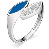 Женское серебряное кольцо с куб. циркониями и эмалью, 1646704