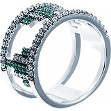 Женское серебряное кольцо с куб. циркониями, 1676400