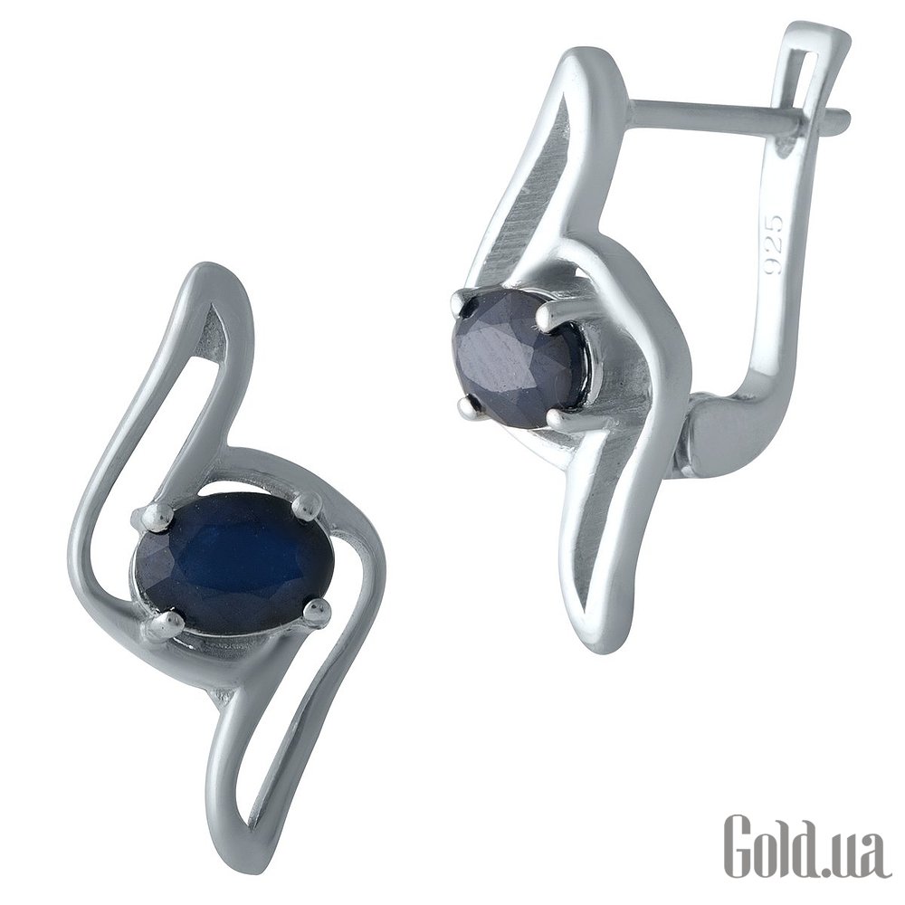 Серебряные серьги с сапфирами gs2000501
