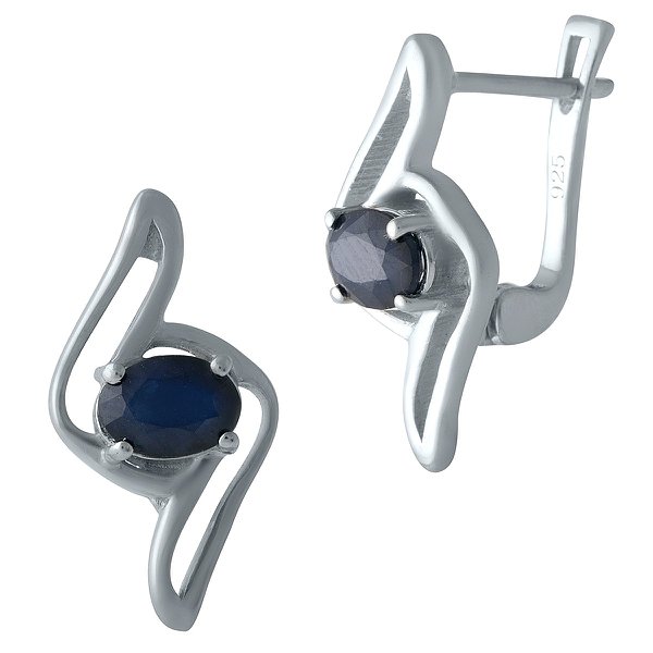 Серебряные серьги с сапфирами gs2000501