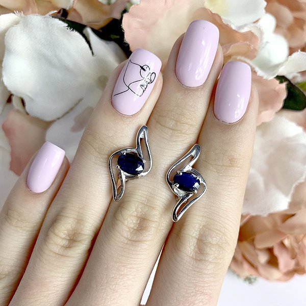 Серебряные серьги с сапфирами gs2000501 – изображение 2