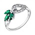 Женское серебряное кольцо с бриллиантами и изумрудами - фото 1