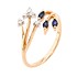 Женское золотое кольцо с сапфирами и бриллиантами - фото 1