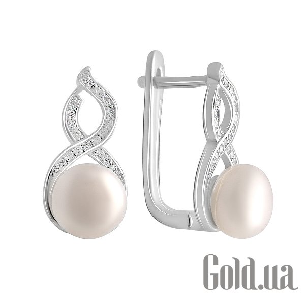 

Серьги Fresh Jewelry, Серебряные серьги с куб. циркониями и культив. жемчугом