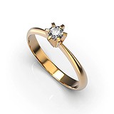 Золотое кольцо с бриллиантом, 1775984
