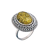 Женское серебряное кольцо с янтарем, 112753