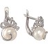 Срібні сережки з культів. перлами і куб. цирконіями - фото 1