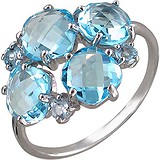 Женское серебряное кольцо с топазами, 1611121