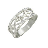 Женское серебряное кольцо с куб. циркониями, 1618033