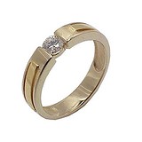 Золотое обручальное кольцо с бриллиантом, 1619825