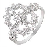 Женское серебряное кольцо с куб. циркониями, 1620593