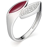 Женское серебряное кольцо с куб. циркониями и эмалью, 1646705