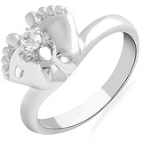 Женское серебряное кольцо с куб. цирконием, 1665905