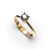 Золотое кольцо с бриллиантом, 1768305