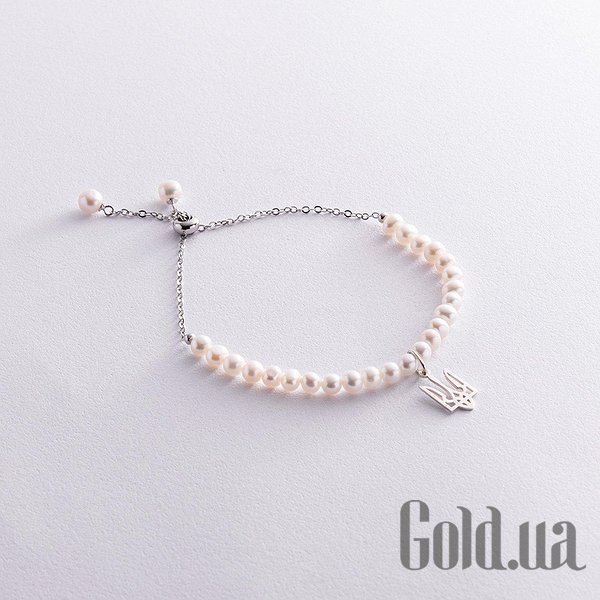 

Женские браслеты Украина, Женский серебряный браслет с культив. жемчугом, 15
