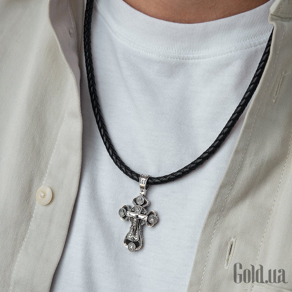 Серебряный крест с эбеновым деревом onx1850 – изображение 3
