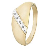 Женское серебряное кольцо с куб. циркониями в позолоте, 273265