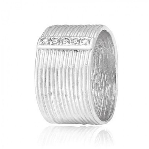 Серебряное обручальное кольцо с куб. циркониями