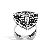 Женское серебряное кольцо с куб. циркониями, 808305