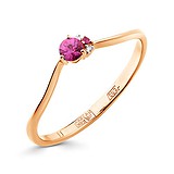 Женское золотое кольцо с бриллиантами и рубинами, 1513842