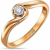 Золотое кольцо с бриллиантом, 1528946