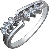 Женское серебряное кольцо с куб. циркониями, 1610610