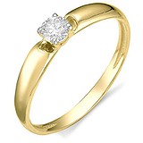 Золотое кольцо с бриллиантом, 1611890