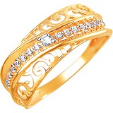 Женское золотое кольцо с куб. циркониями, 1613426