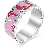 Женское серебряное кольцо с куб. циркониями и эмалью, 1645938