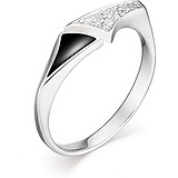 Женское серебряное кольцо с куб. циркониями и эмалью, 1646706