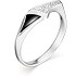 Женское серебряное кольцо с куб. циркониями и эмалью - фото 1
