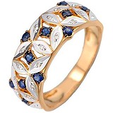 Женское золотое кольцо с бриллиантами и сапфирами, 1652850