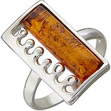 Женское серебряное кольцо с янтарем, 1658994