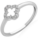 Женское серебряное кольцо с куб. циркониями, 1665906