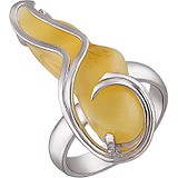 Женское серебряное кольцо с янтарем, 1672562