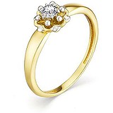 Золотое кольцо с бриллиантом, 1685362