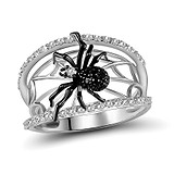 Женское серебряное кольцо с куб.циркониями и шпинелем, 1716082