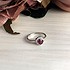Женское серебряное кольцо с рубином и куб. циркониями - фото 2