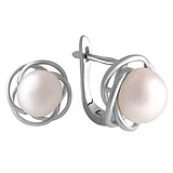 Срібні сережки з культів. перлами, 1736050