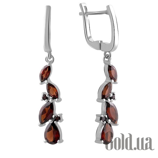 

Серьги с подвесками Fresh Jewelry, Серебряные серьги с гранатами