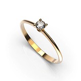 Золотое кольцо с бриллиантом, 1775986
