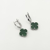 Серебряные серьги с малахитами