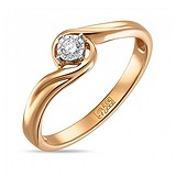 Золотое кольцо с бриллиантом, 1528947
