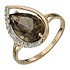 Женское золотое кольцо с раухтопазом и куб. циркониями - фото 1